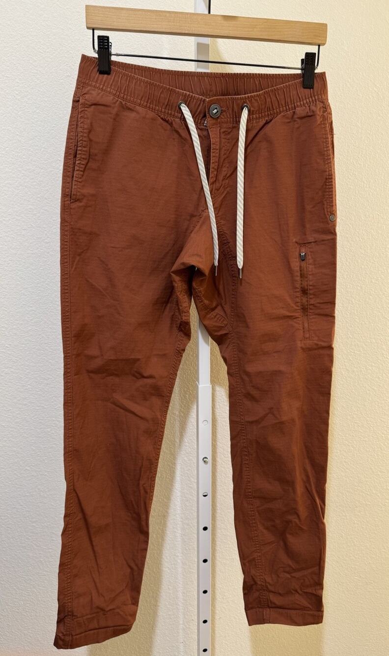 Vuori Pants Mens S Rust V412 Ripstop Jogger Athletic Activewear Gym Training